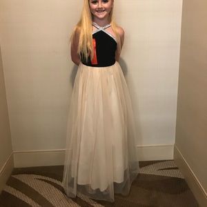 Child size 8 Poppies and Roses ball gown dress